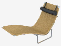 Chaise longue avec appuie-tête en cuir PK24 (tresse)