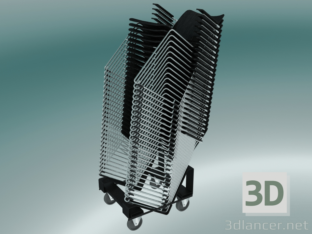 3d модель Візок з Стекові кріслами – превью