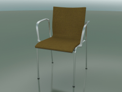 Kolçaklı 4 ayaklı sandalye, kumaş döşemeli (129)