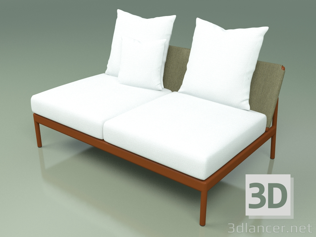 Modelo 3d Módulo de sofá central 006 (Metal Rust, Batyline Olive) - preview
