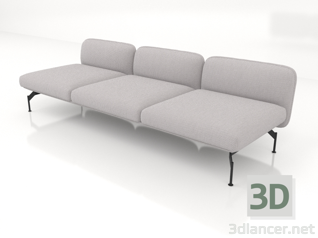 modello 3D Divano modulo 3 posti - anteprima