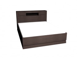 Double bed with shelves in a headboard 160 x 200 (Dark Oak)
