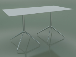 Rechteckiger Tisch mit doppelter Basis 5736 (H 72,5 - 69 x 139 cm, Weiß, LU1)