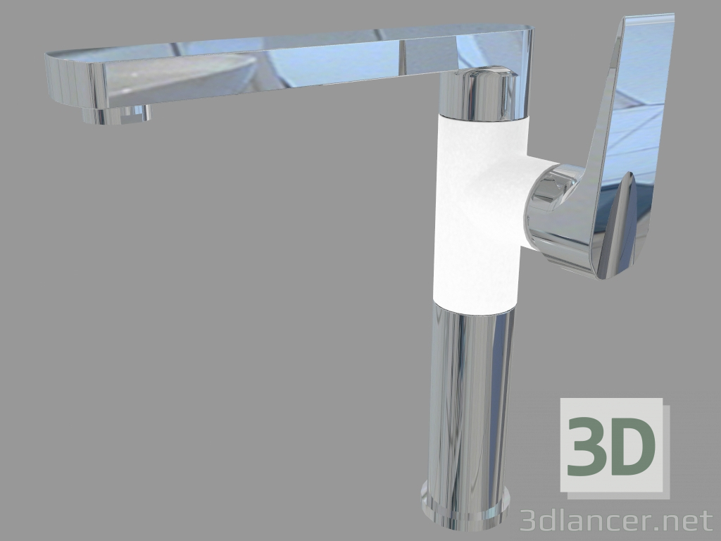 modèle 3D Mitigeur d'évier avec bec rectangulaire - chromé blanc Gardenia (BEG W630) - preview