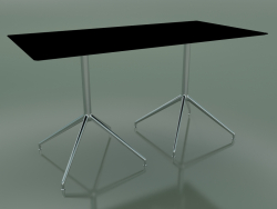 Rechteckiger Tisch mit doppelter Basis 5736 (H 72,5 - 69 x 139 cm, schwarz, LU1)