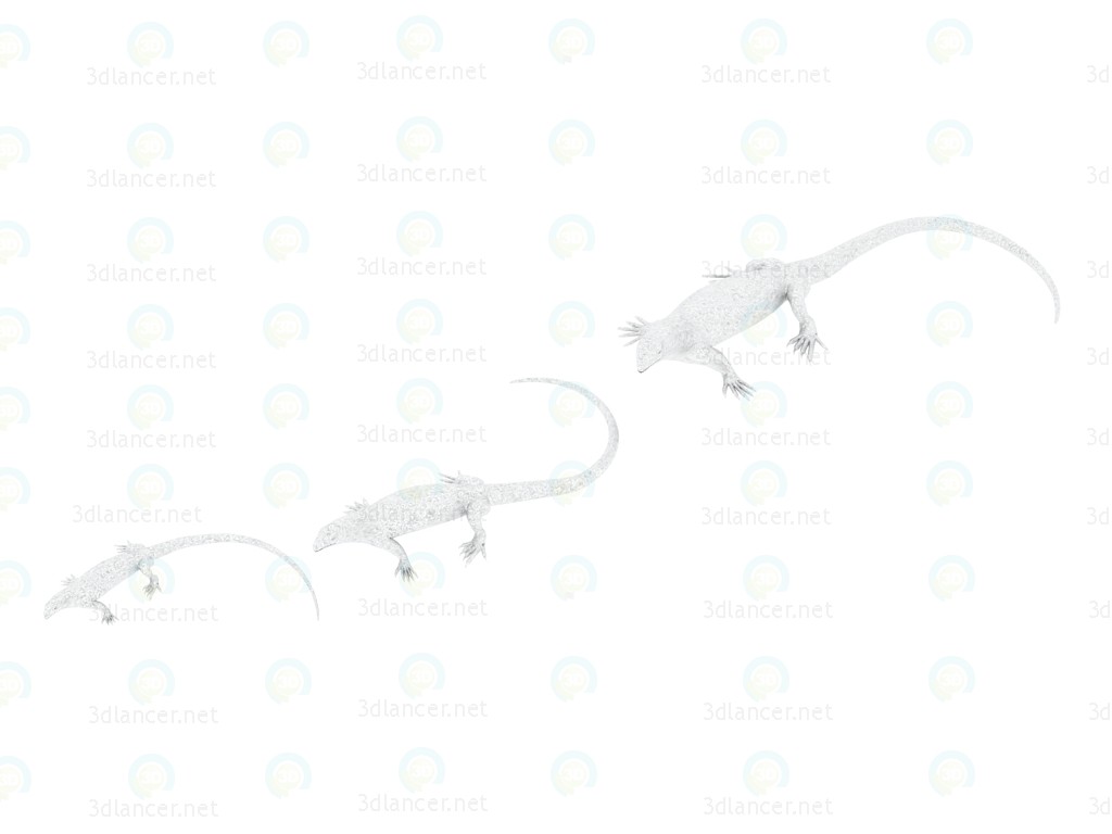 3d model Formas decorativas Lizard plata - vista previa