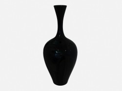 काली चीनी मिट्टी फूलदान Art Deco Vase (C) (2)