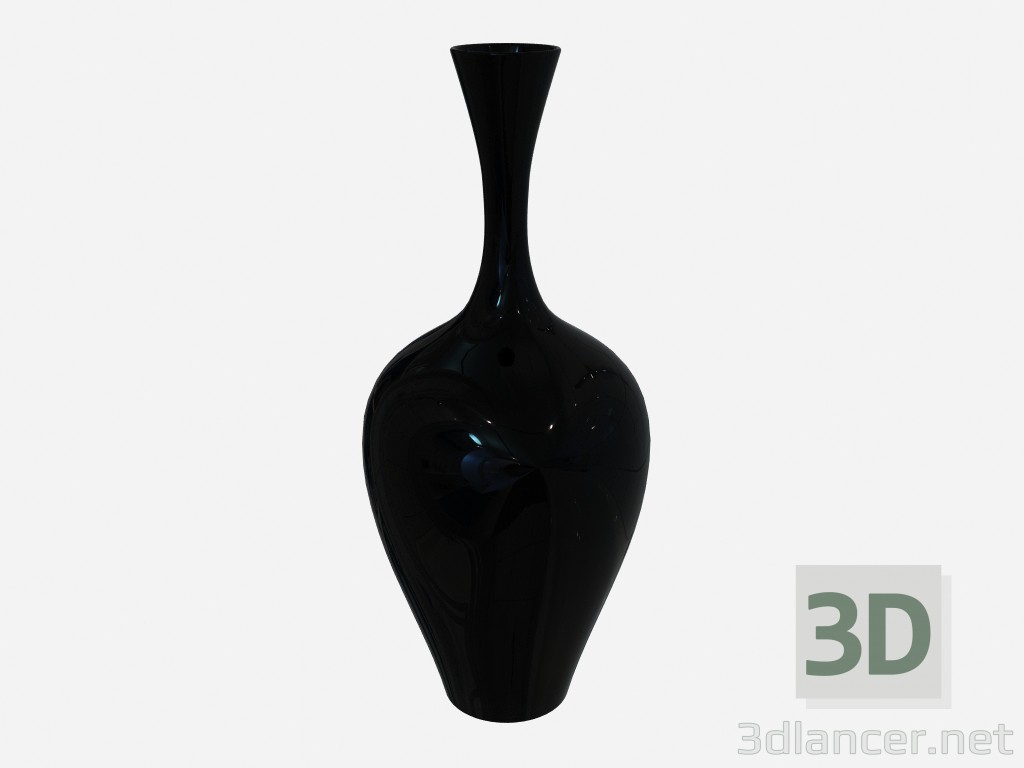 3D Modell Schwarze Keramik Vase Art Deco Vase (C) (2) - Vorschau