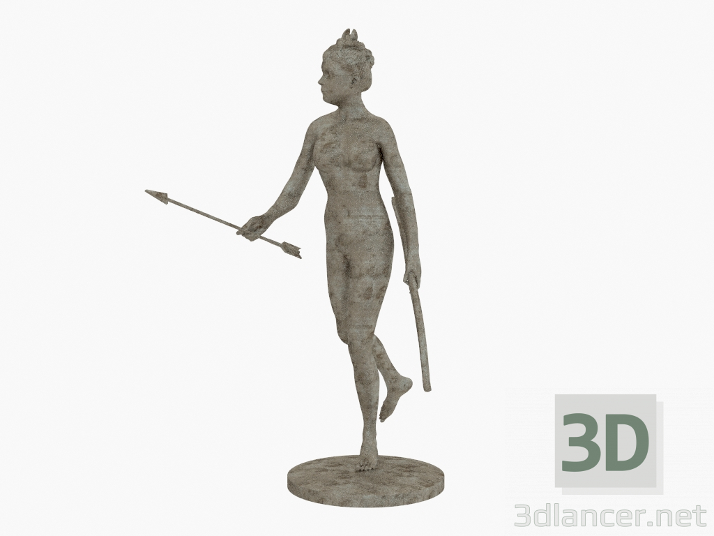 3 डी मॉडल कांस्य मूर्तिकला डायना हंट्रेस - पूर्वावलोकन