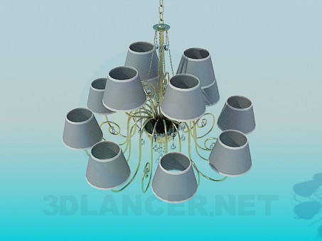 modèle 3D Lustre pour 12 ampoules - preview