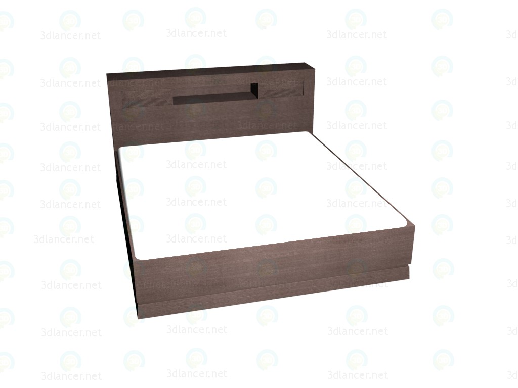 3d model Double bed with shelves in a headboard 180 (Dark Oak) - preview