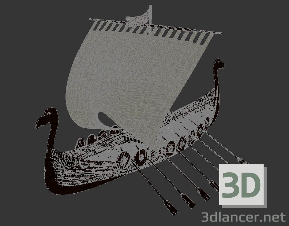 3D Drakkar modeli satın - render