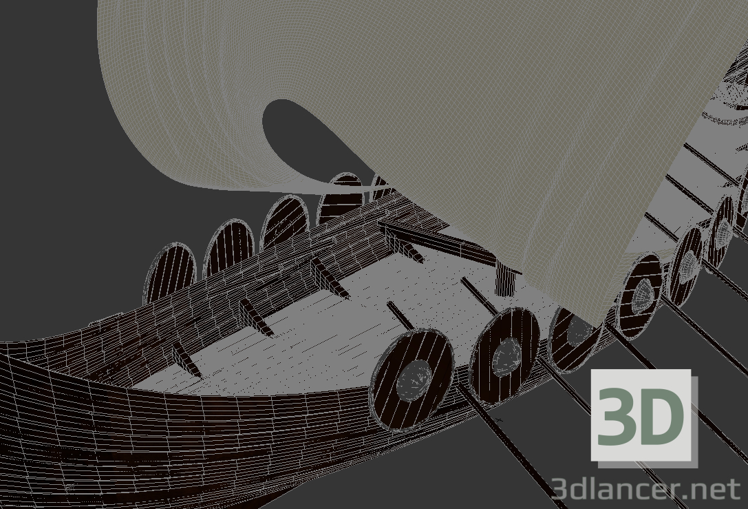 modello 3D di Drakkar comprare - rendering
