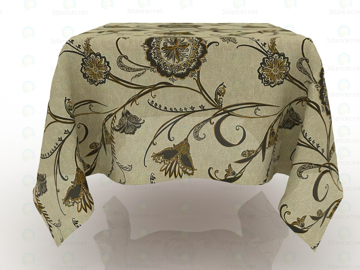 3d Tablecloth linen animated 1800h1800mm model buy - render
