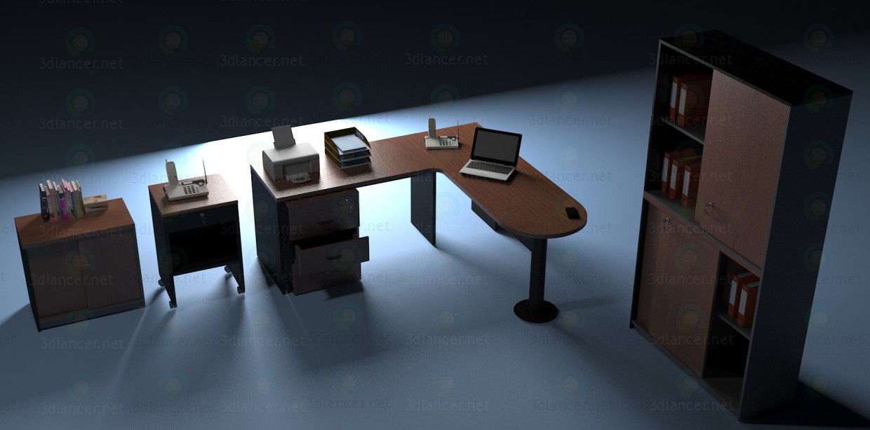 modèle 3D Mobilier de bureau - preview
