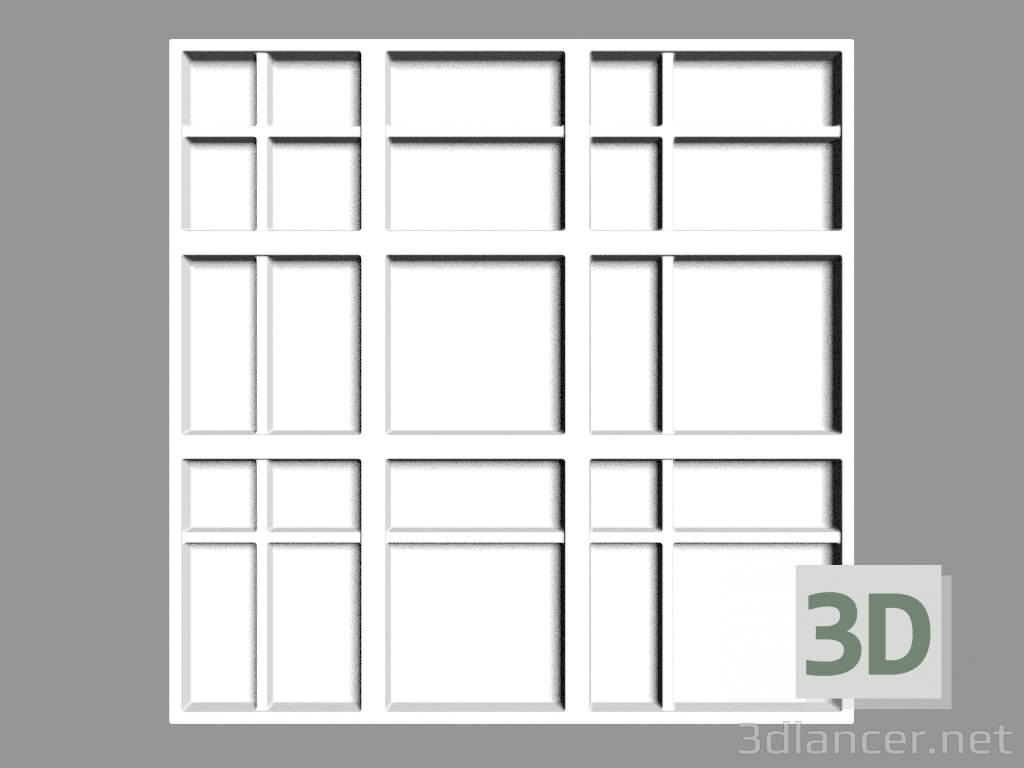 3d model Panel 3D W104 - Faldón (45 x 45 x 3,6 cm) - vista previa