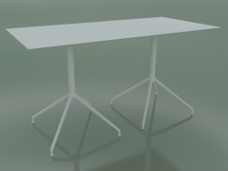 Rectangular table with a double base 5736 (H 72.5 - 69x139 cm, White, V12)
