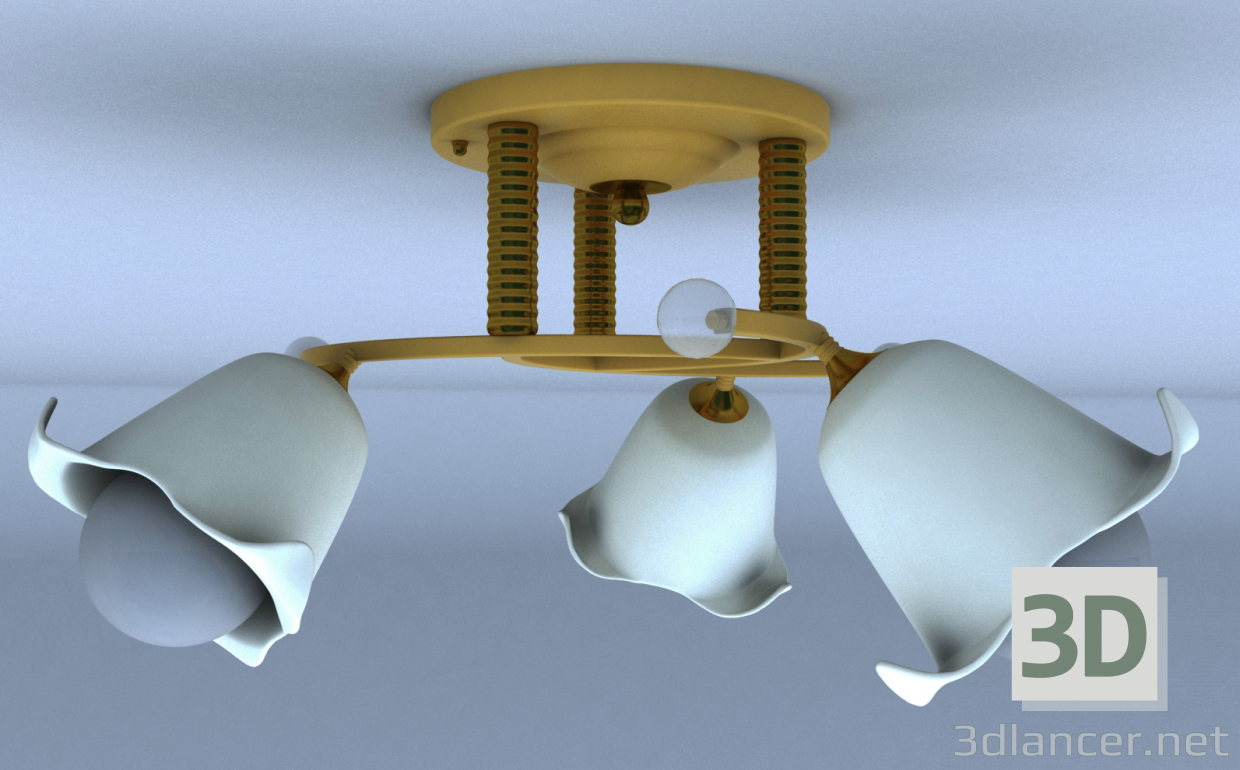 3D Modell Blütentyp Lampe - Vorschau