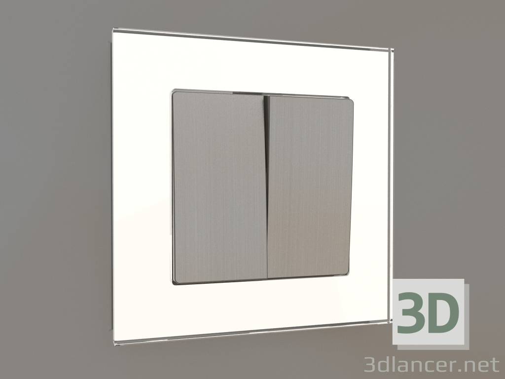 3d model Two-gang switch (brushed nickel) - preview