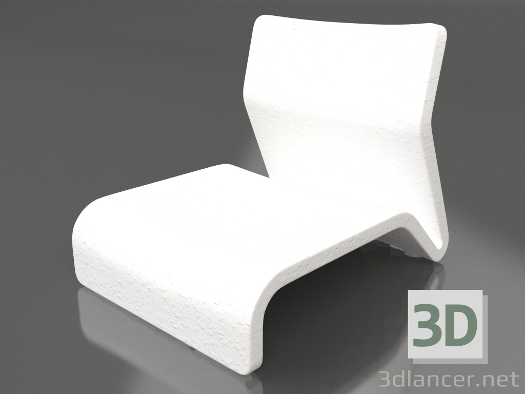 modèle 3D Fauteuil club (Blanc) - preview