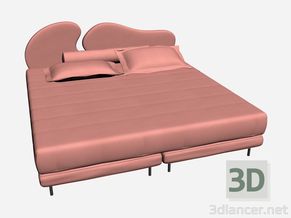 3d модель Кровать двуспальная WING – превью