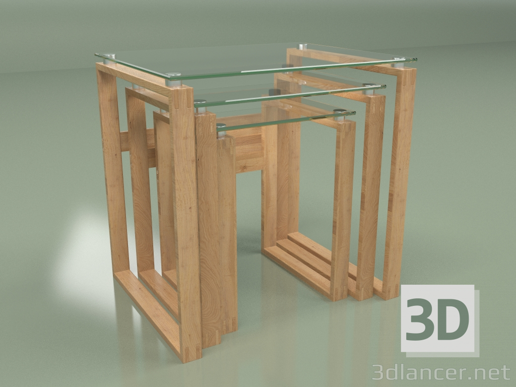 3d модель Набір кавових столів Matrix (дуб) – превью