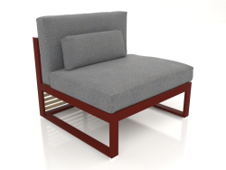 Modular sofa, section 3, high back (Wine red)