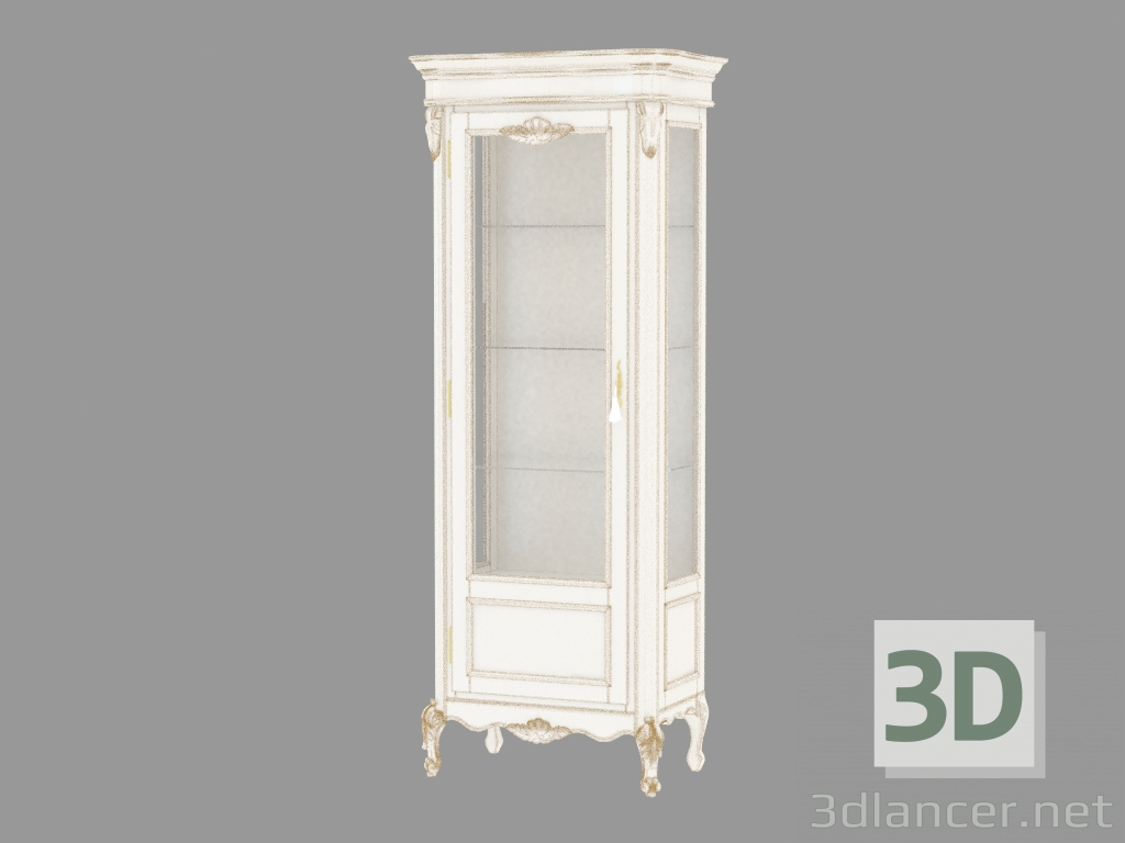 3d model Showcase one-door BN8802SX (white with gold patina) - preview