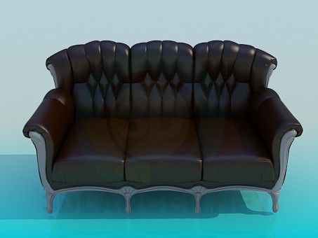 3d модель Шкіряний диван – превью