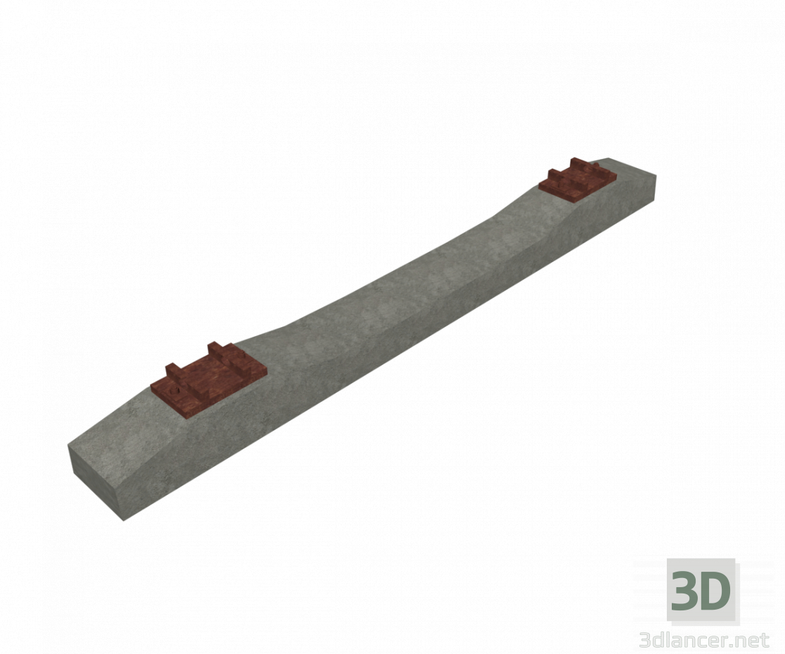 Stahlbetonschwellen mit Texturen 3D-Modell kaufen - Rendern