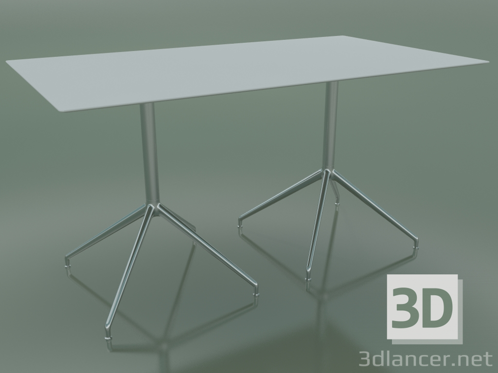 3D modeli Çift tabanlı 5737 dikdörtgen masa (H 72.5 - 79x139 cm, Beyaz, LU1) - önizleme