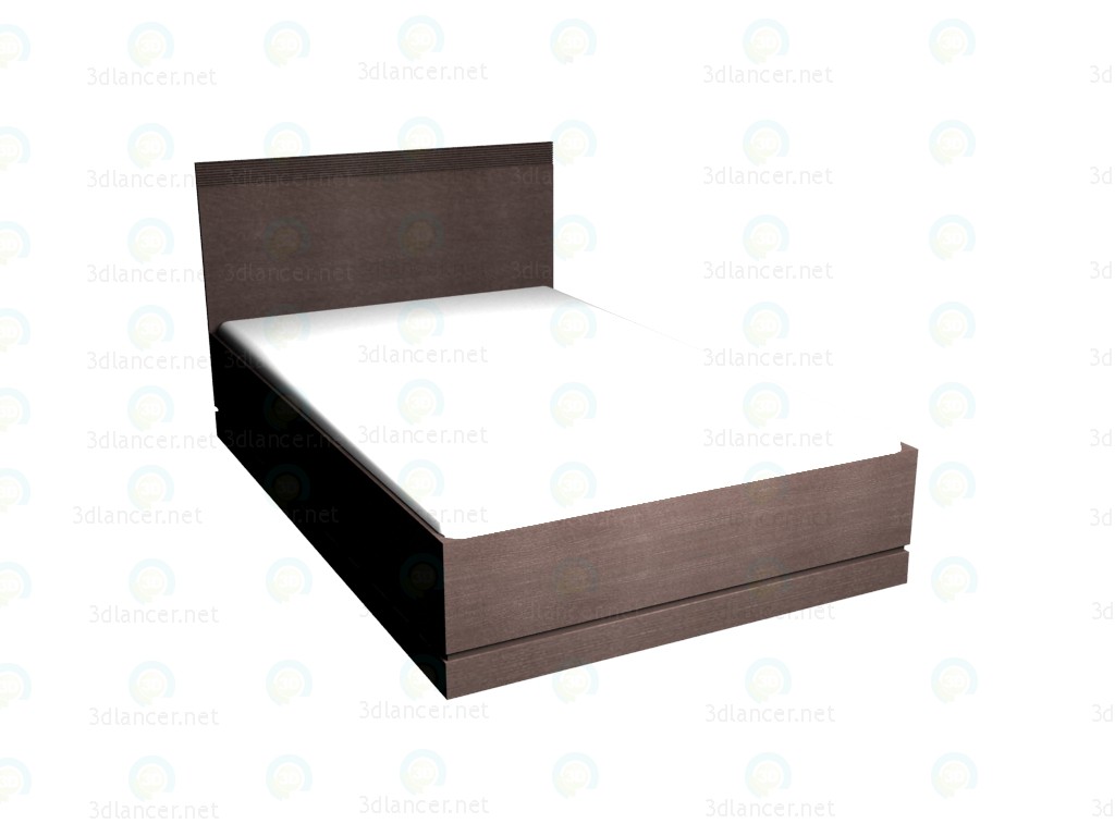 3 डी मॉडल डबल बेड 140 x 220 (काले ओक) - पूर्वावलोकन