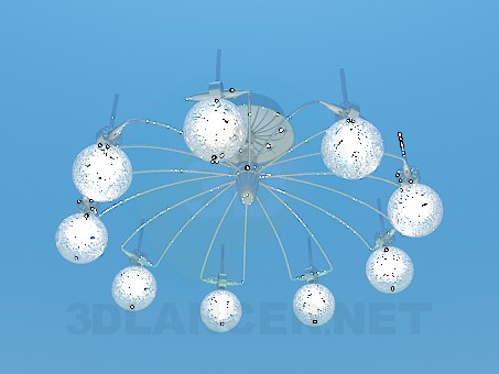 modèle 3D Lustre avec boules lumineuses - preview