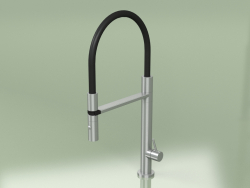 Kitchen sink mixer with black flexible hose and two-jet hand shower (399, AS)