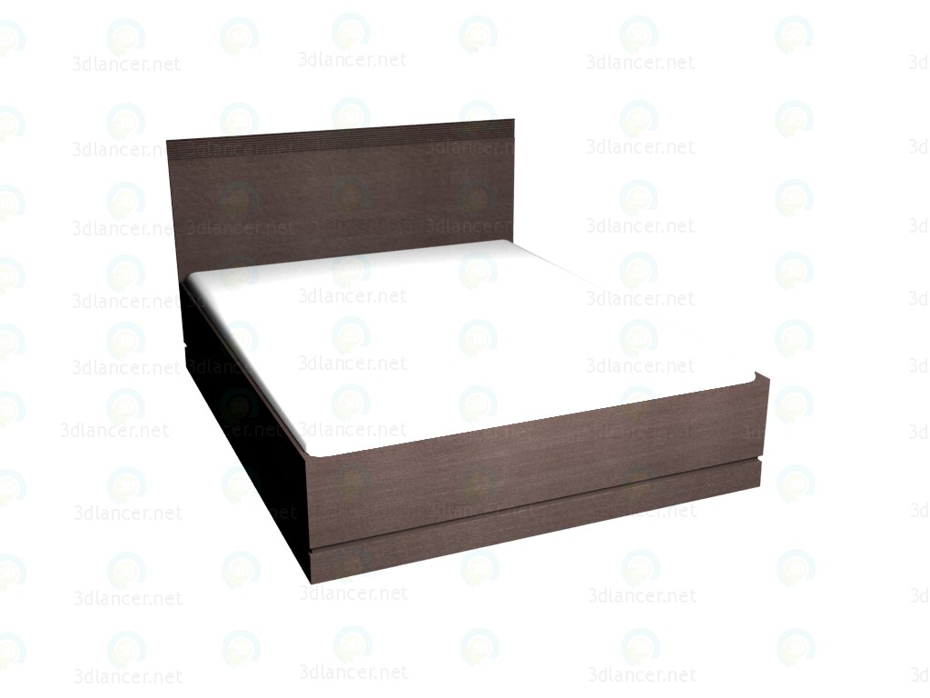 3d модель Ліжко 2-місне 160x200 (дуб темний) – превью
