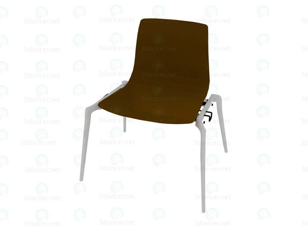 Modelo 3d Cadeira empilhável sem braços de madeira - preview