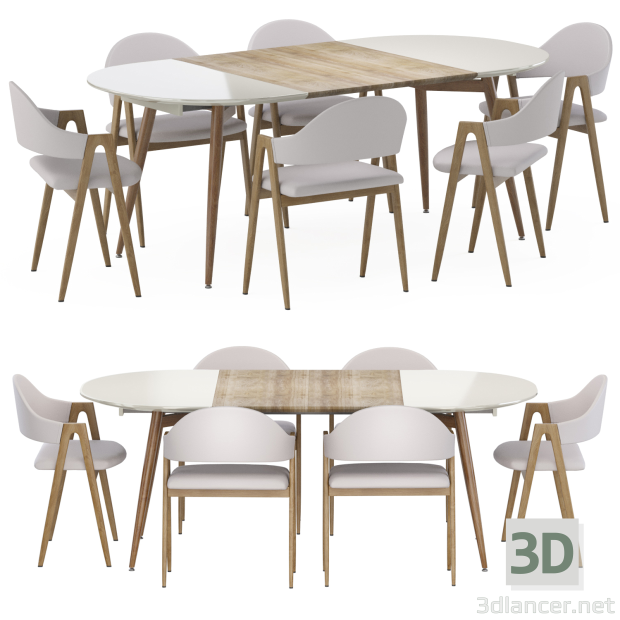 3d Dining group Halmar Edward model buy - render