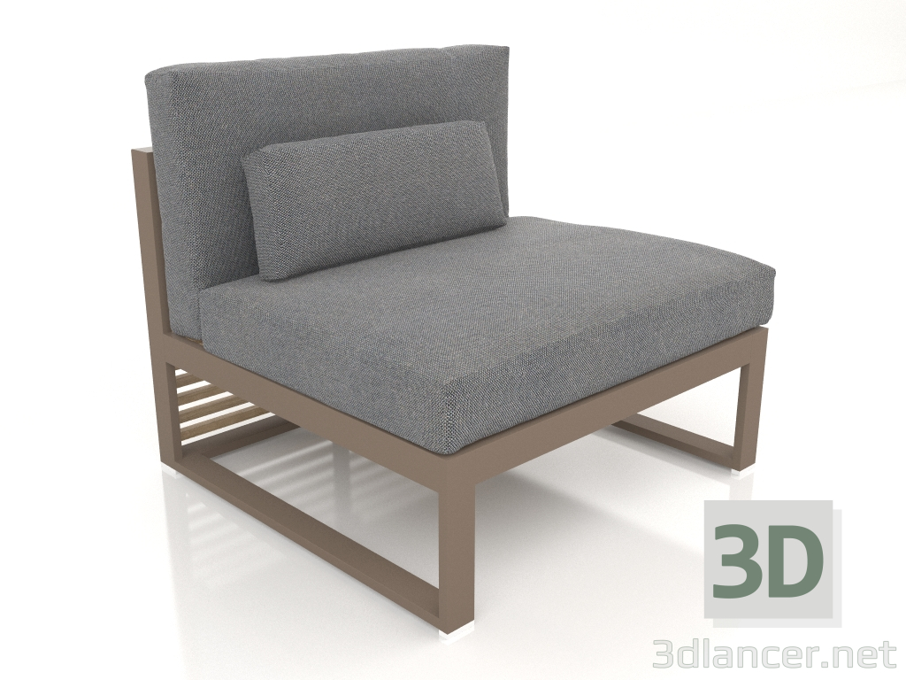 modèle 3D Canapé modulable, section 3, dossier haut (Bronze) - preview