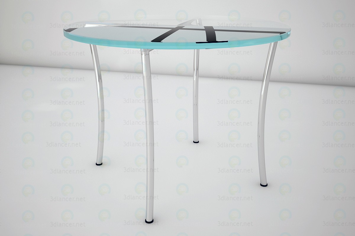 3d model glass table - preview