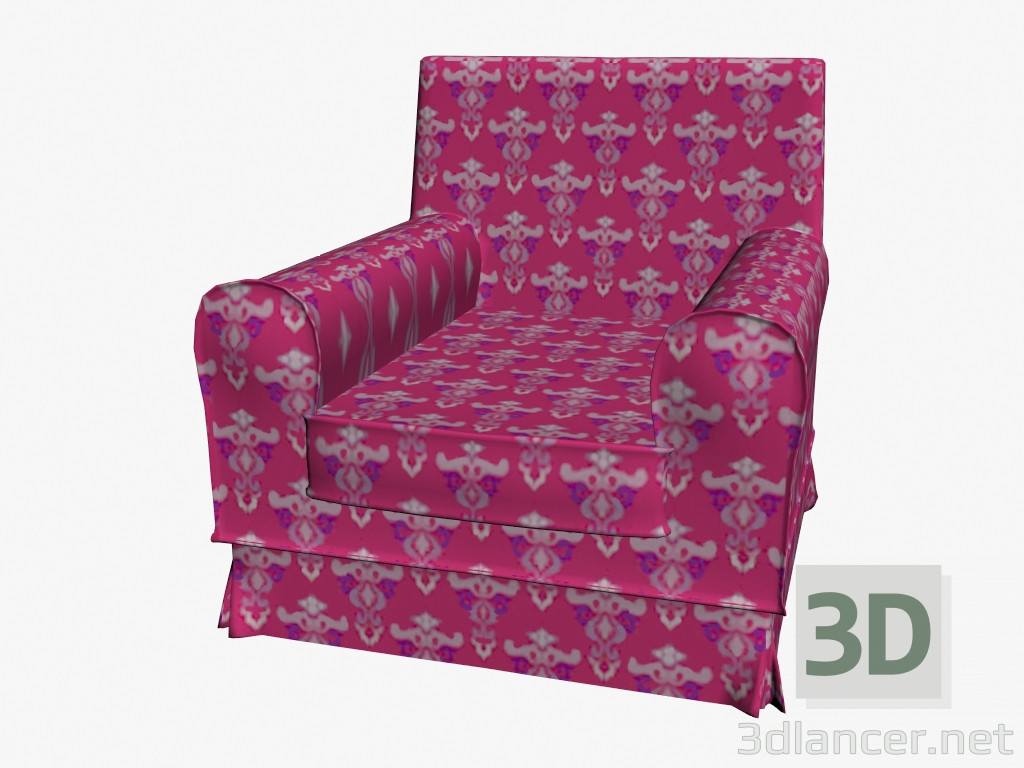 modèle 3D Vallsta fauteuil Ektorp rouge - preview