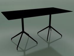 Rectangular table with a double base 5738 (H 72.5 - 79x159 cm, Black, V39)