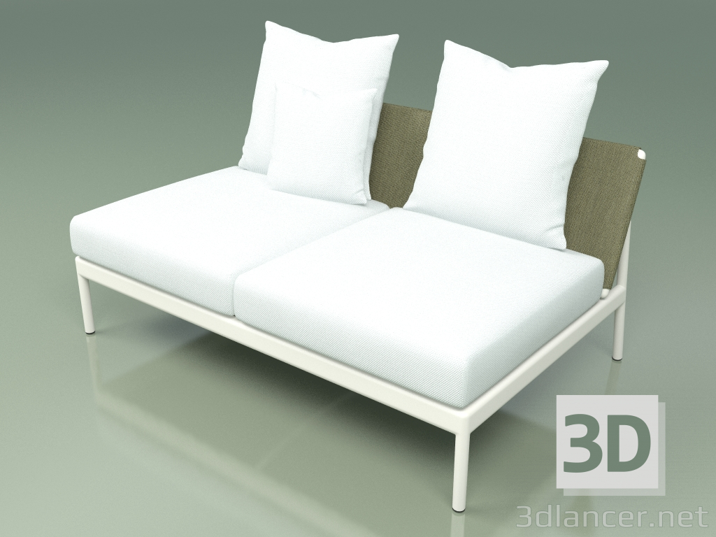 3d model Módulo sofá central 006 (Metal Milk, Batyline Olive) - vista previa