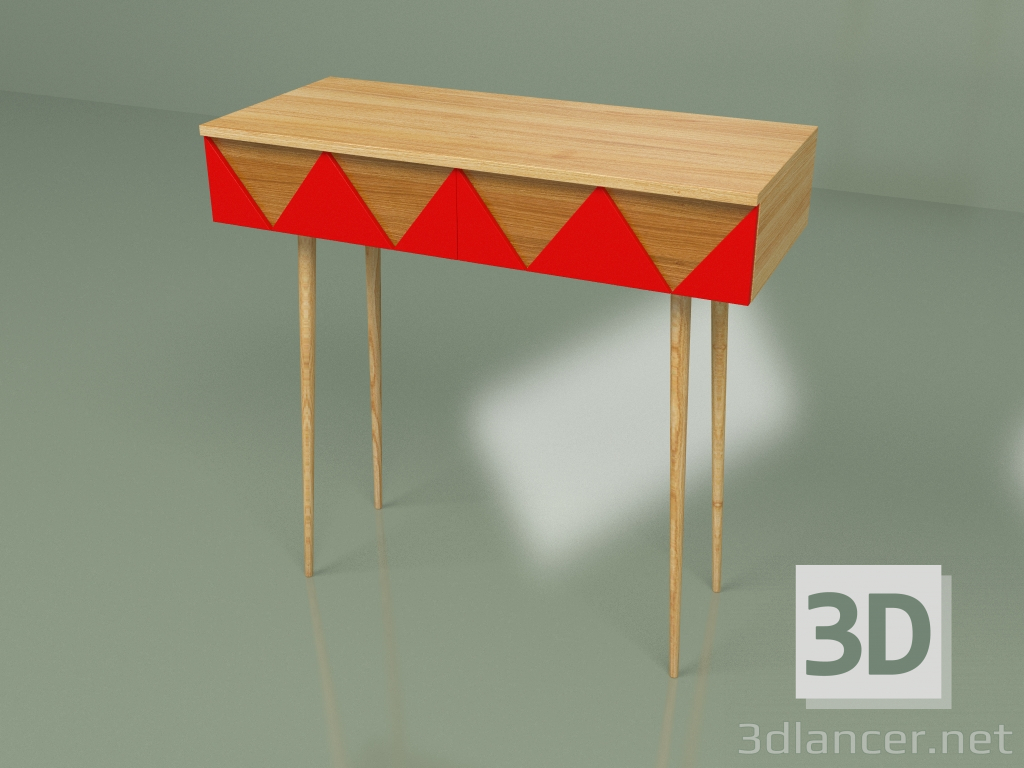 3 डी मॉडल वू डेस्क कंसोल (लाल) - पूर्वावलोकन