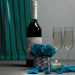 3d Roses and wine model buy - render