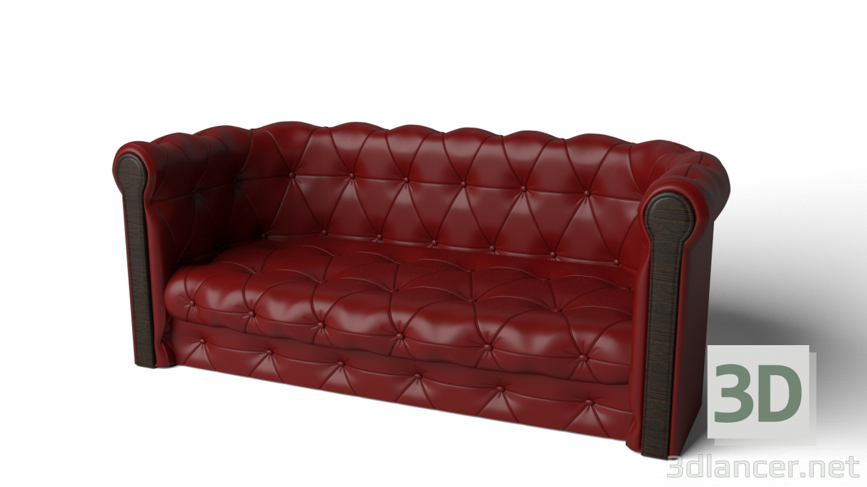 Sofá Chesterfield 3D modelo Compro - render