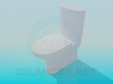 modello 3D WC con serbatoio - anteprima