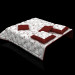 3D Kapitone örtüleri ve yastıklar yatakta modeli satın - render