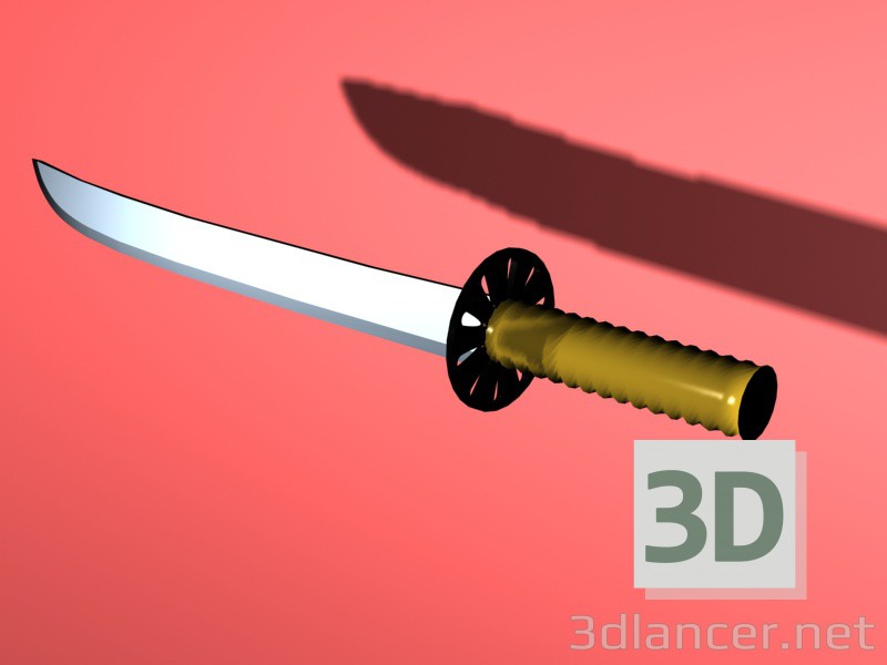 3d model weapon-steel katana samurai sword - preview