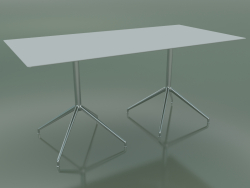 Table rectangulaire avec base double 5738 (H 72,5 - 79x159 cm, Blanc, LU1)