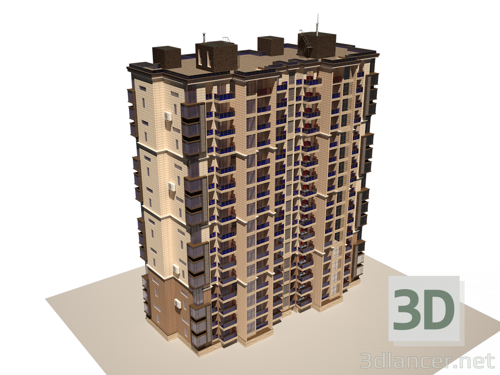 3d Modern building model buy - render